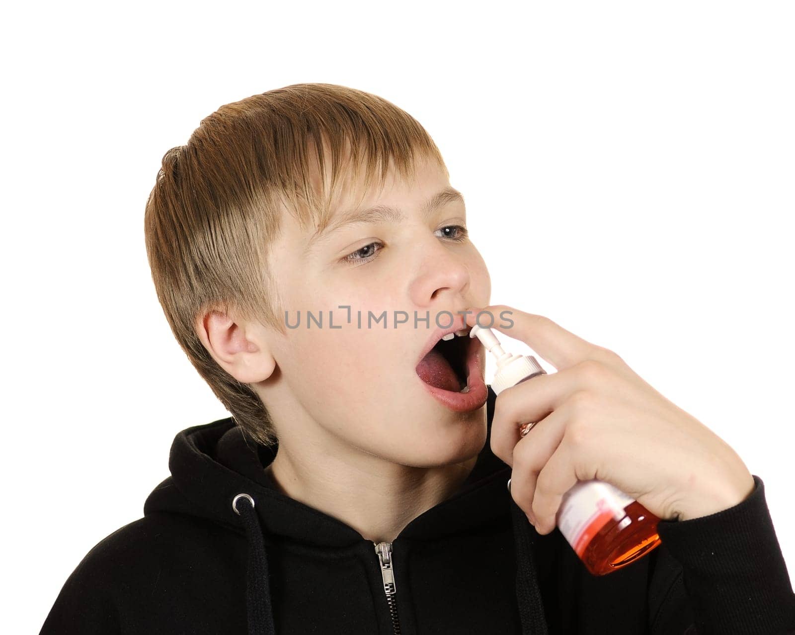 The teenager takes a inhale