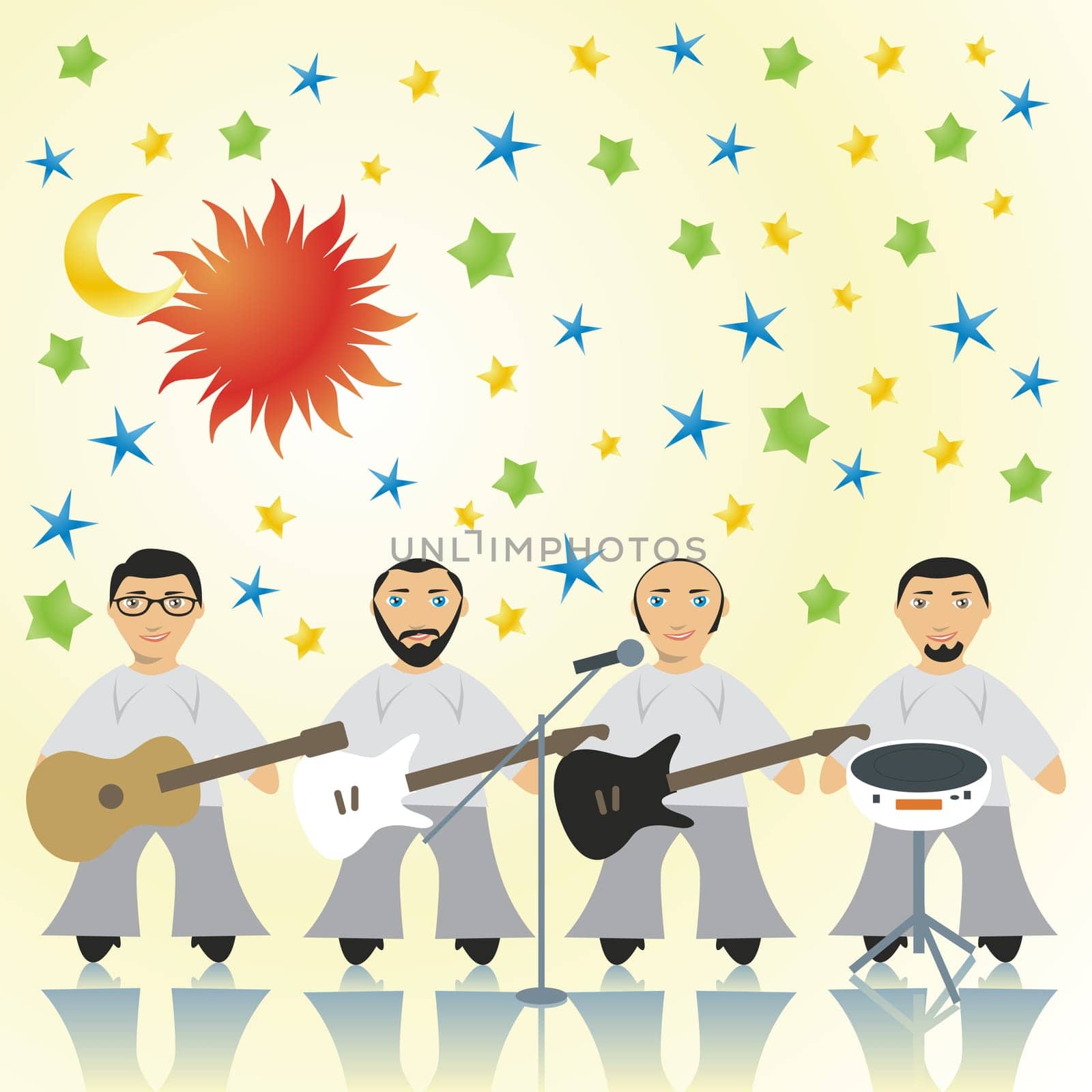 vector rock band