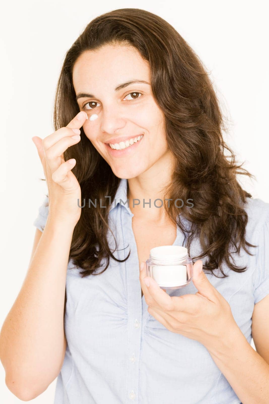 Facial care of a woman