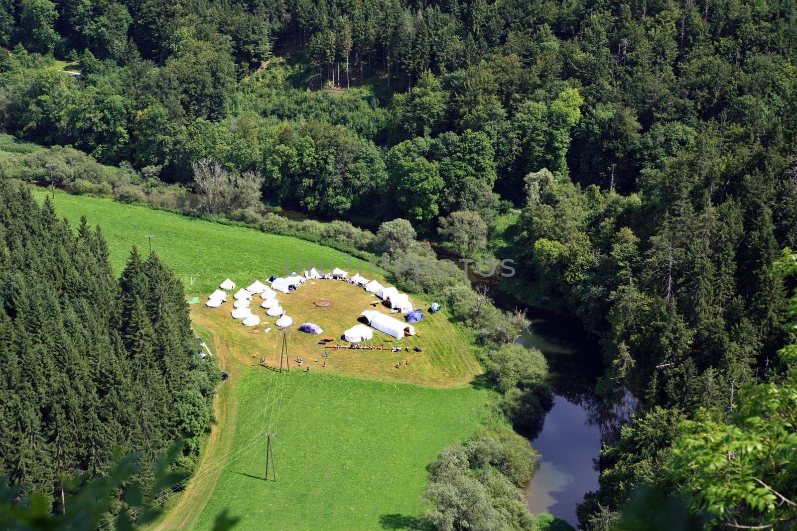 Tented camp on the upper Danube