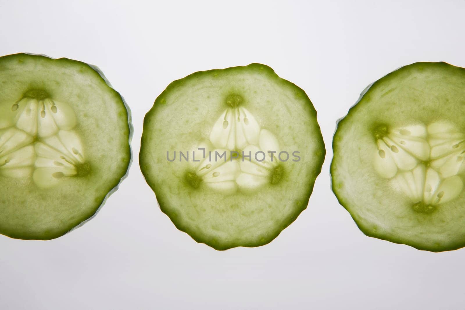 three cucumber rounds