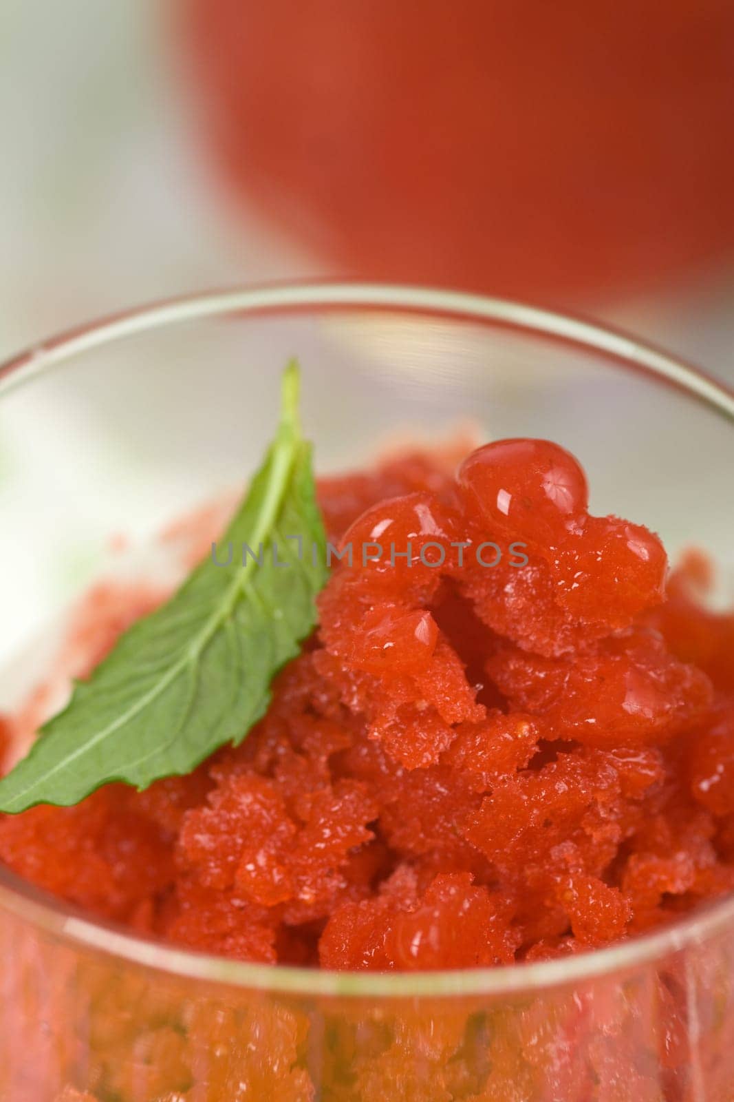 Strawberry granité close