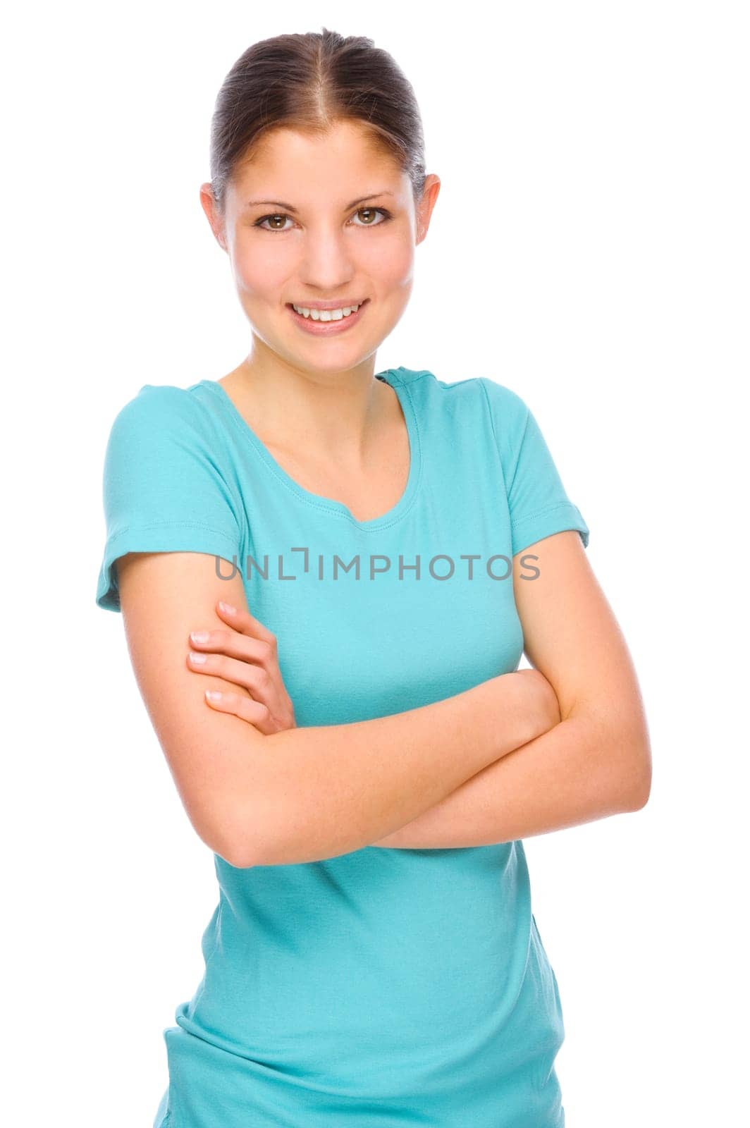 happy woman without isolated