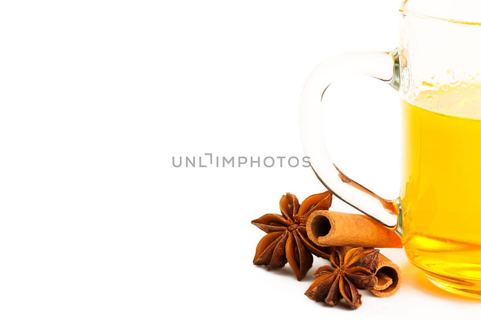 Half yellow tea,cinnamon sticks and star anise