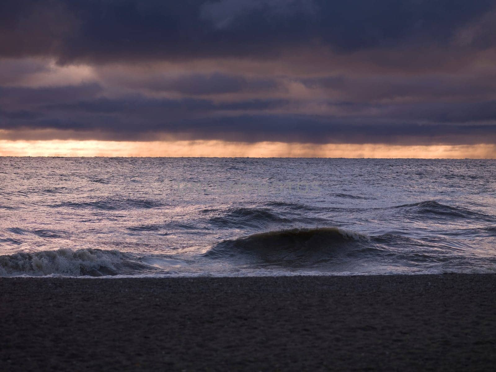 Stormy waves on Lake Winnipeg, Gimli, Manitoba, Canada