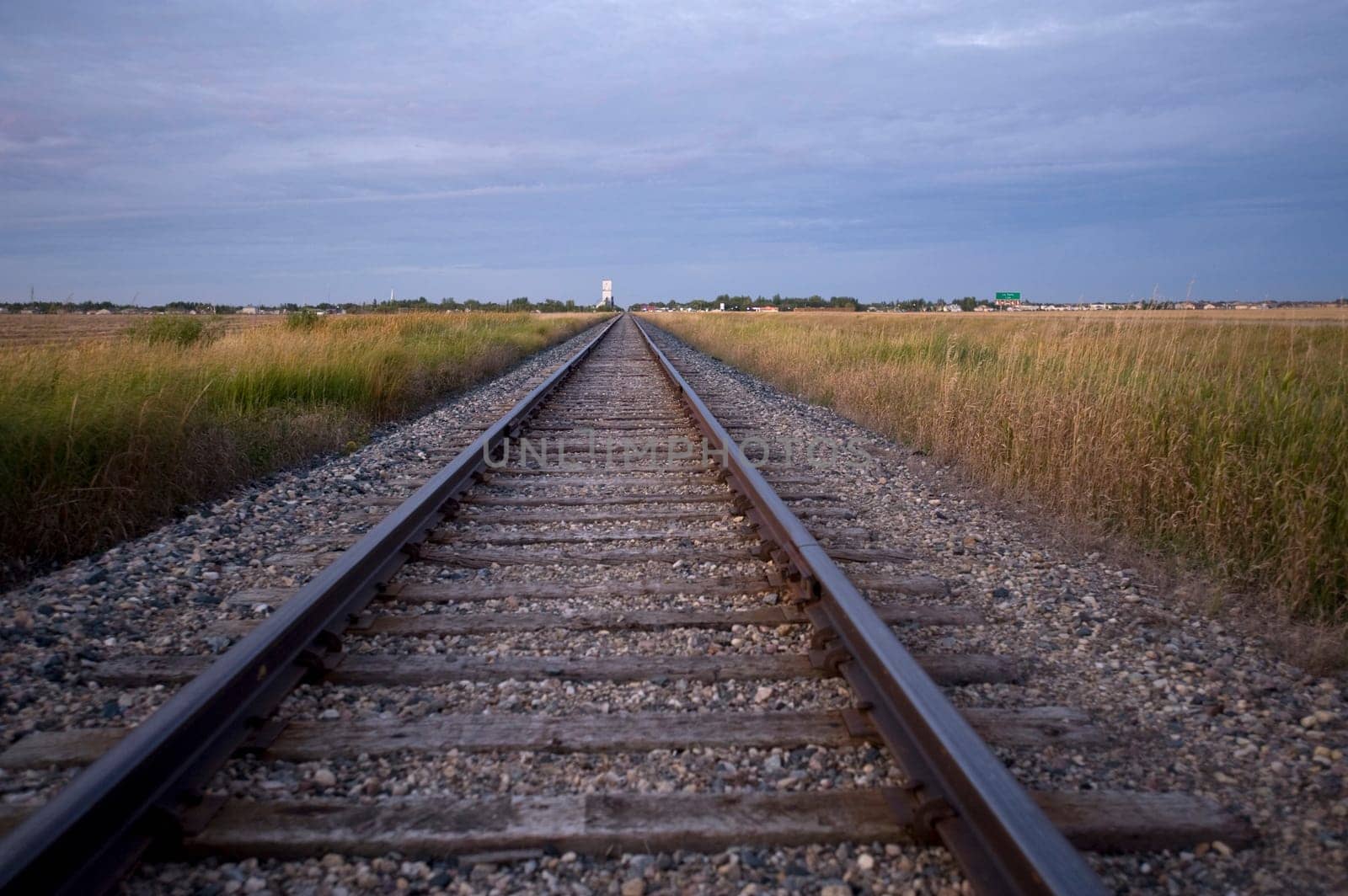 Prairie railroad tracks, Manitoba, Canada