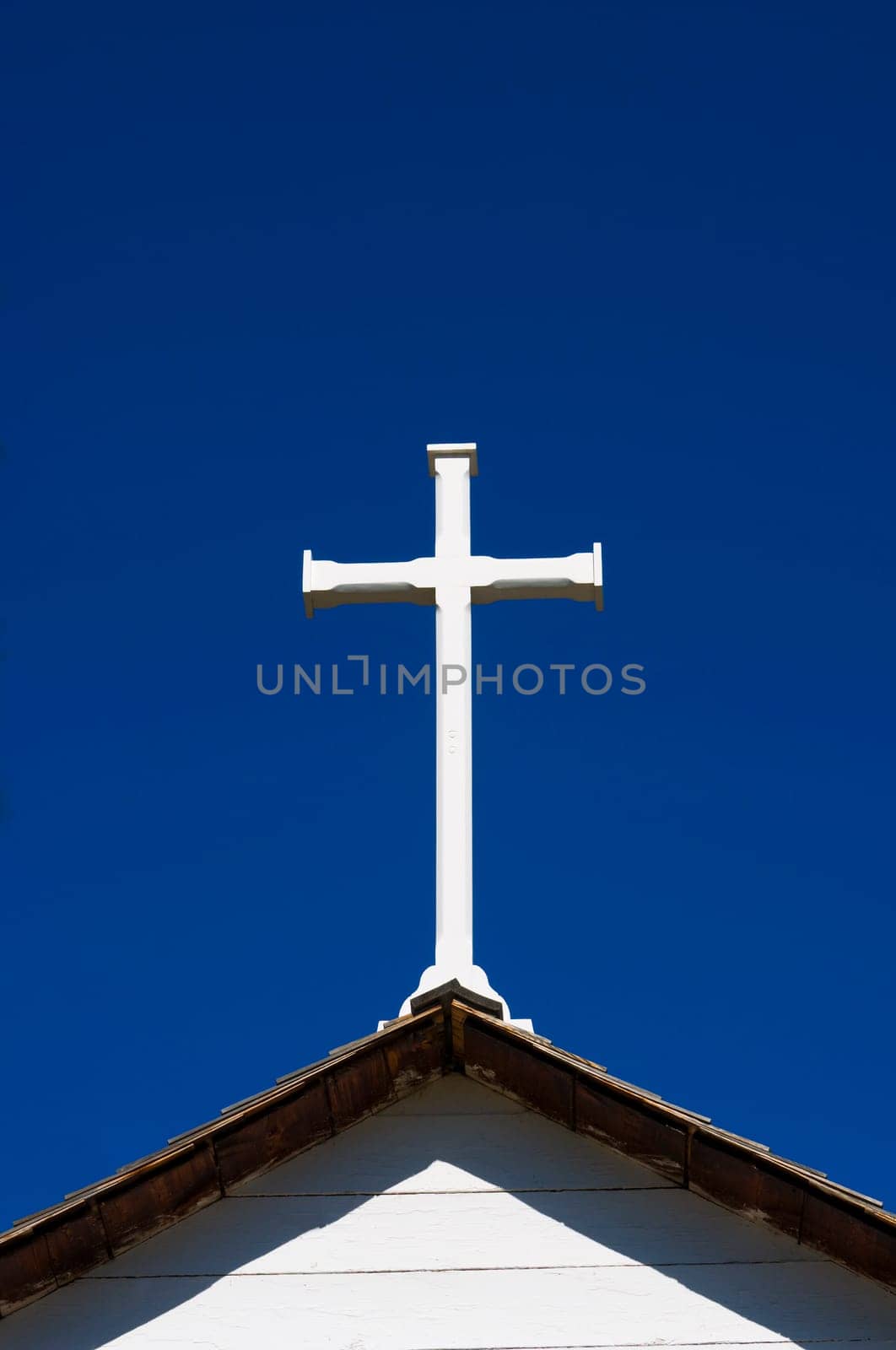 Cross on steeple of church