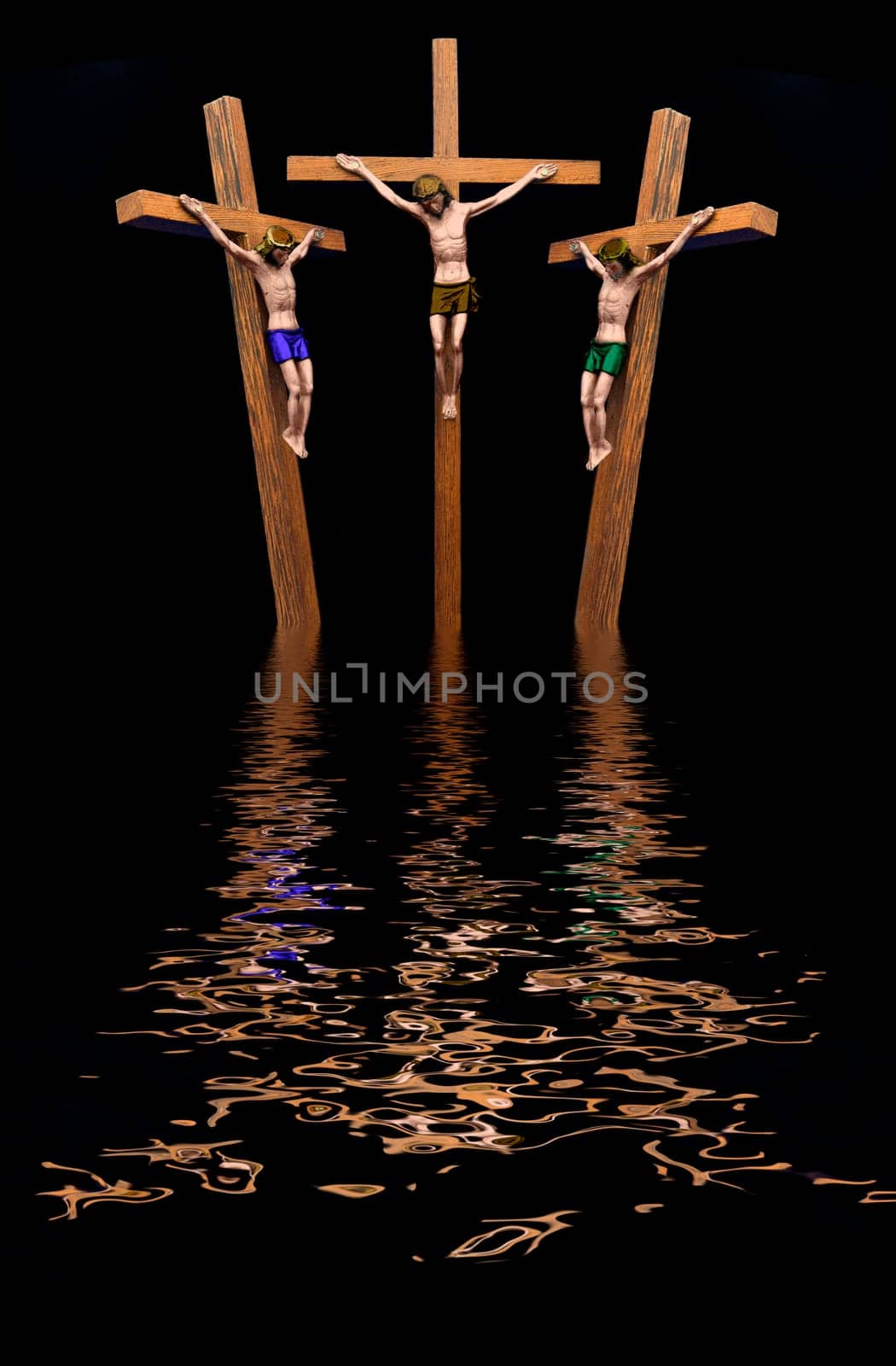 Jesus and two thieves on the cross