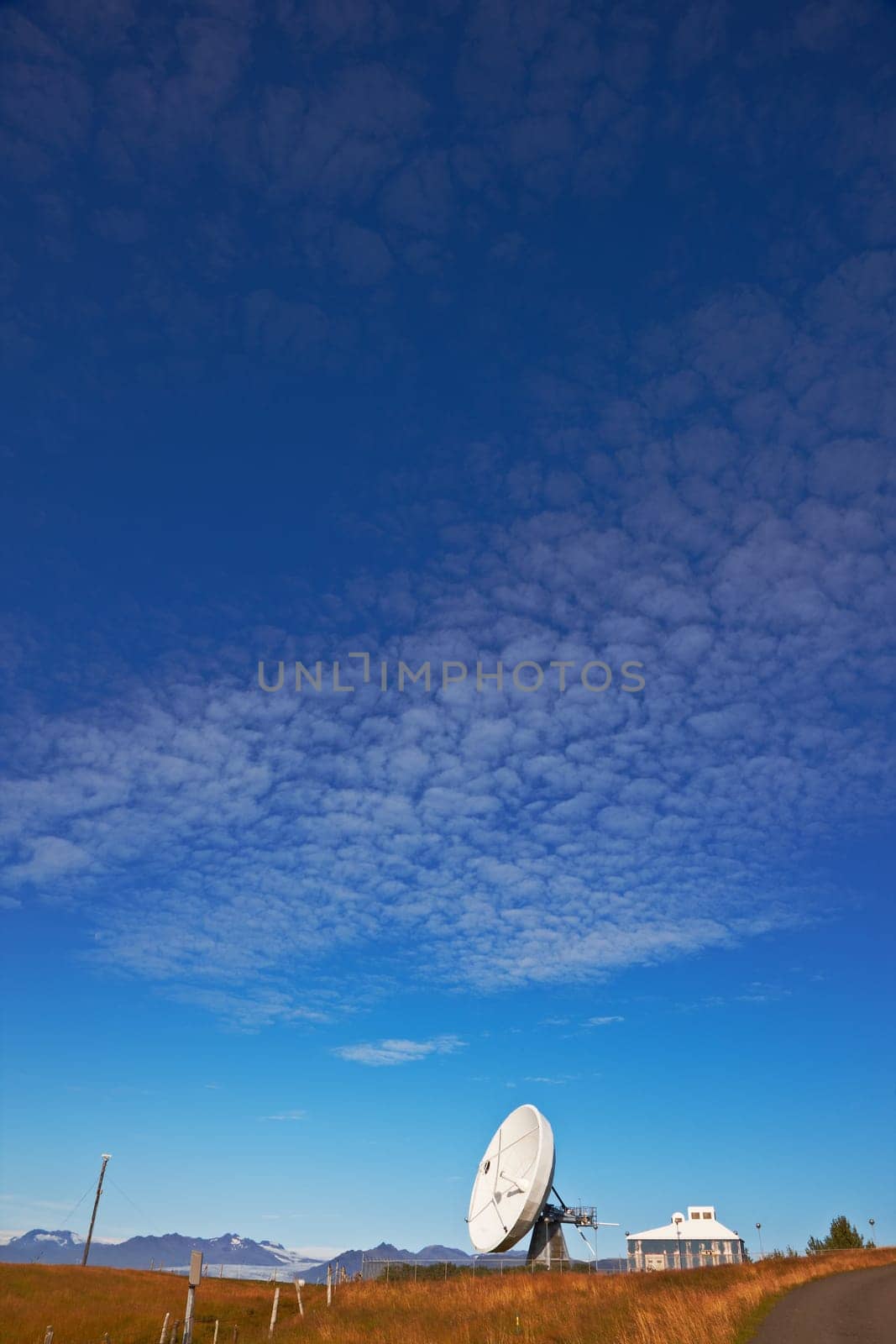 Satellite communications dish near Hofn, Iceland