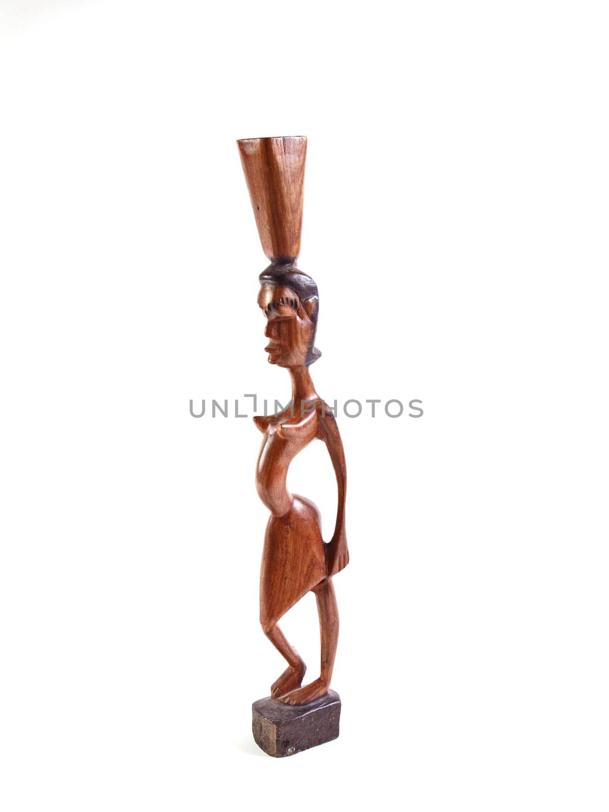 Gambian wood carving on a plain white background.