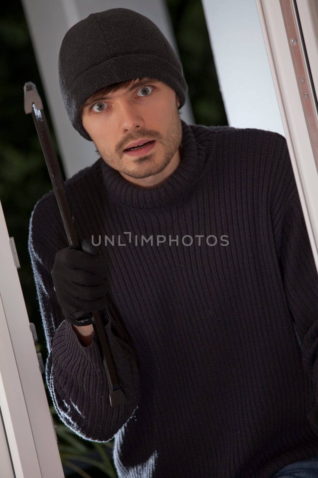 burglar with crowbar