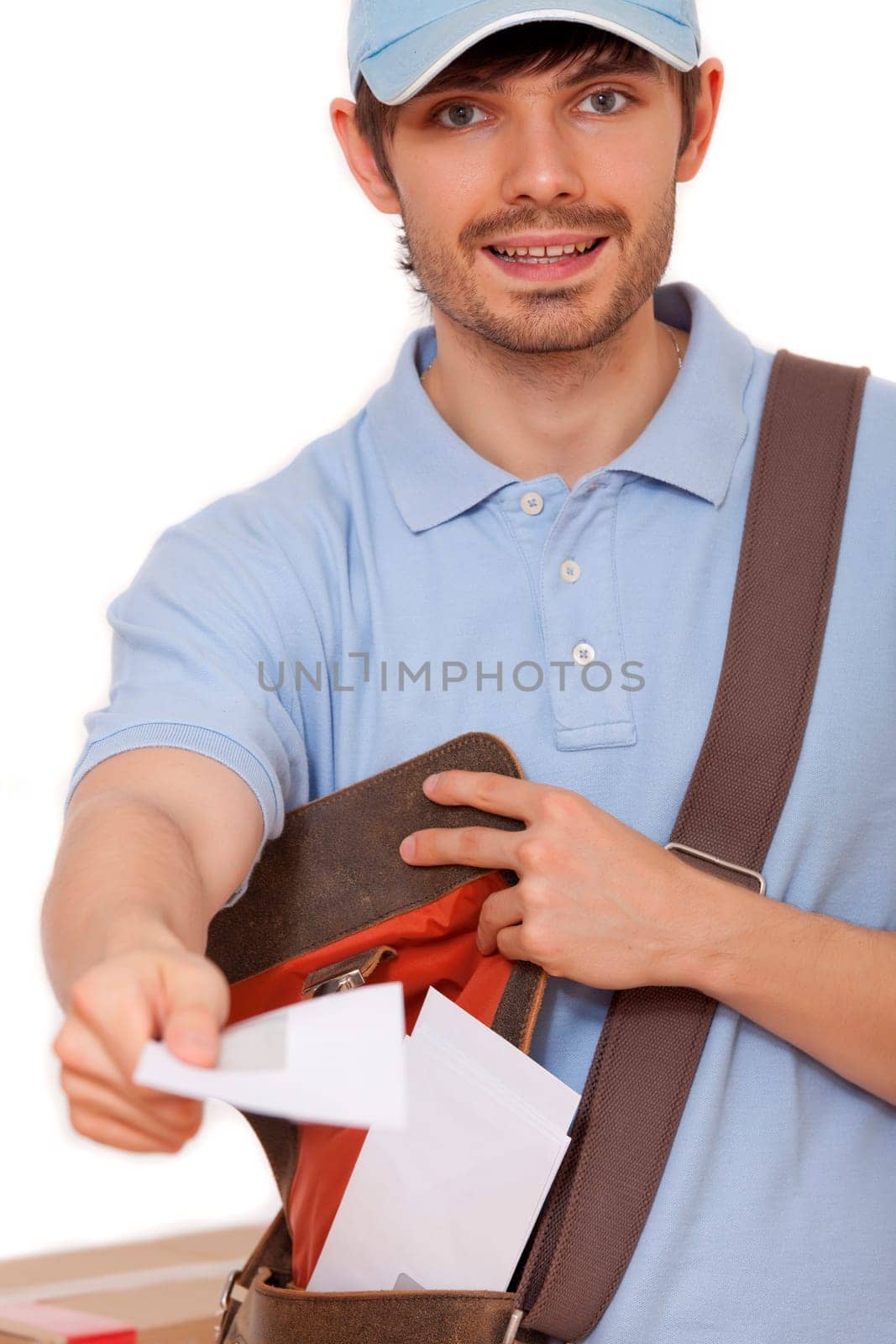 postal worker with letters