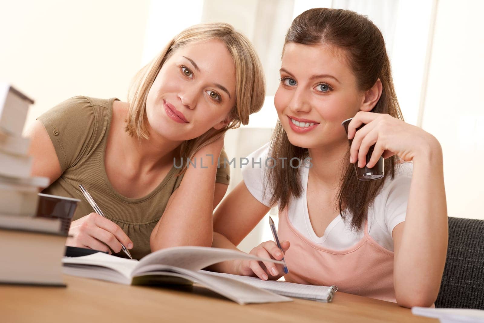 Student series - Two friends studying together