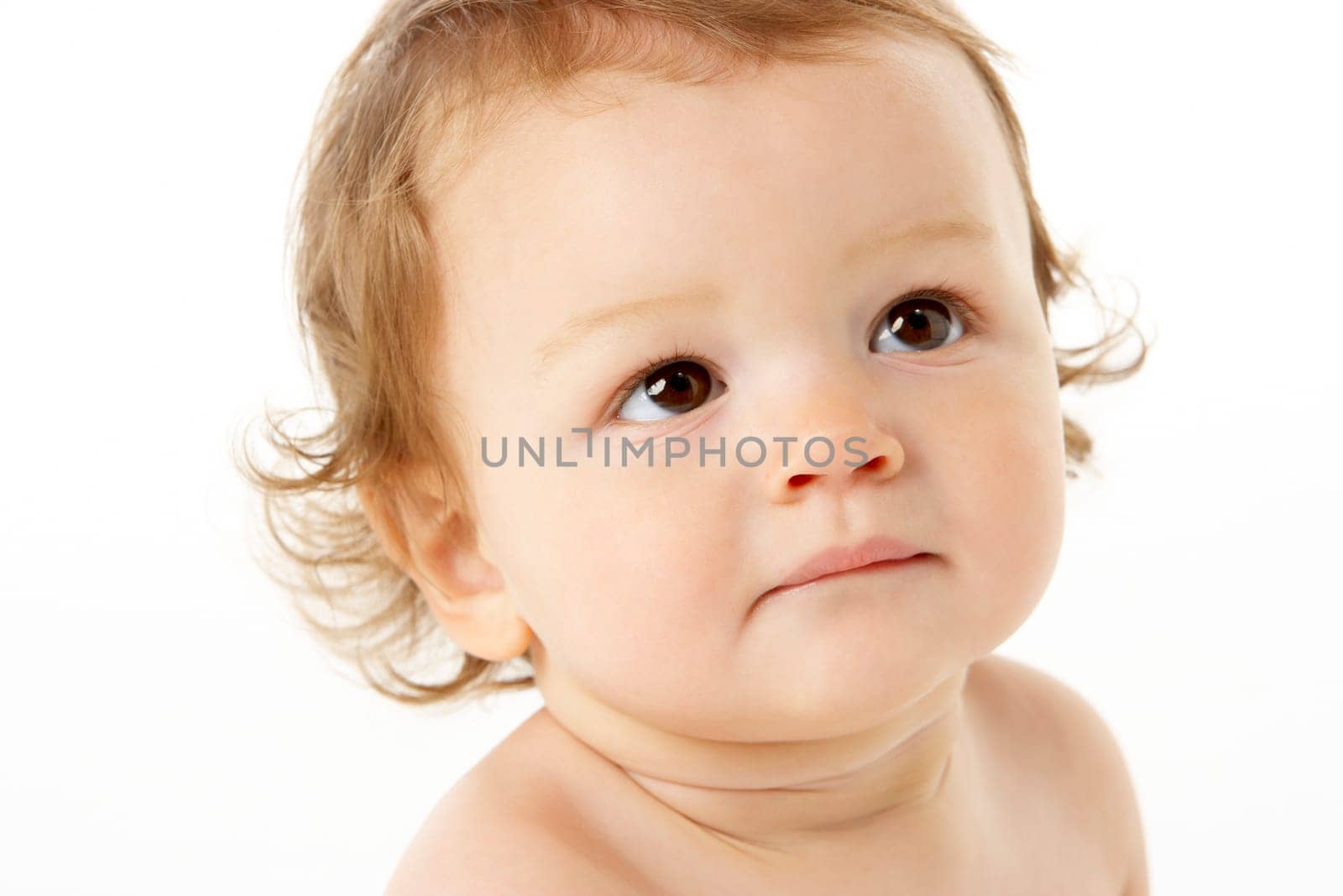 Close Up Studio Portrait Of Baby Boy