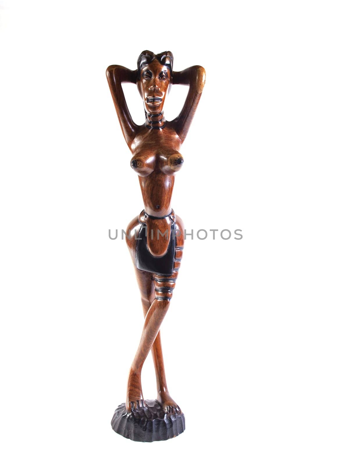 Gambian wood carving on a plain white background.