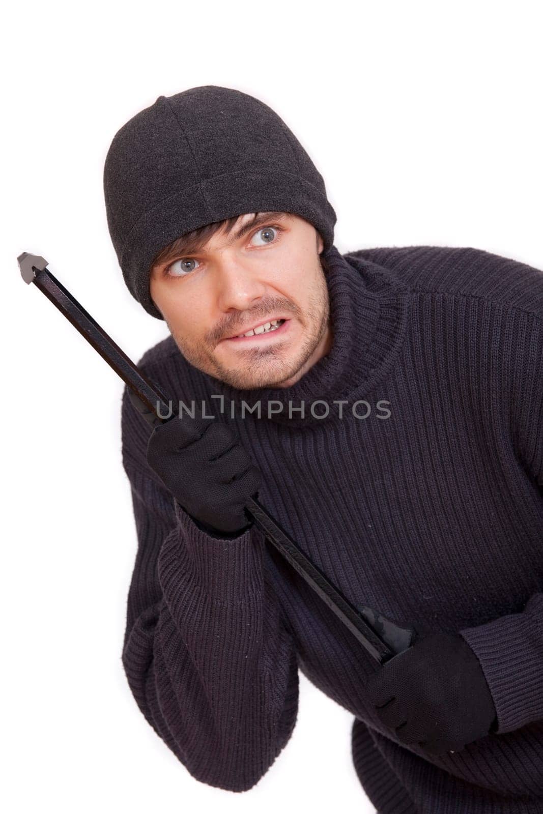 burglar with crowbar