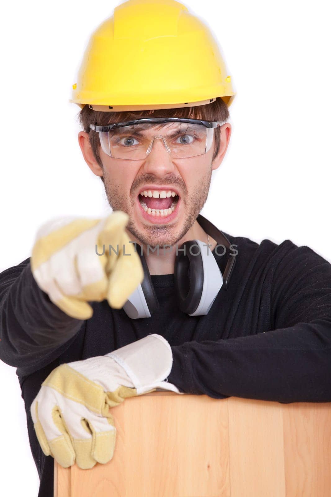 angry construction worker