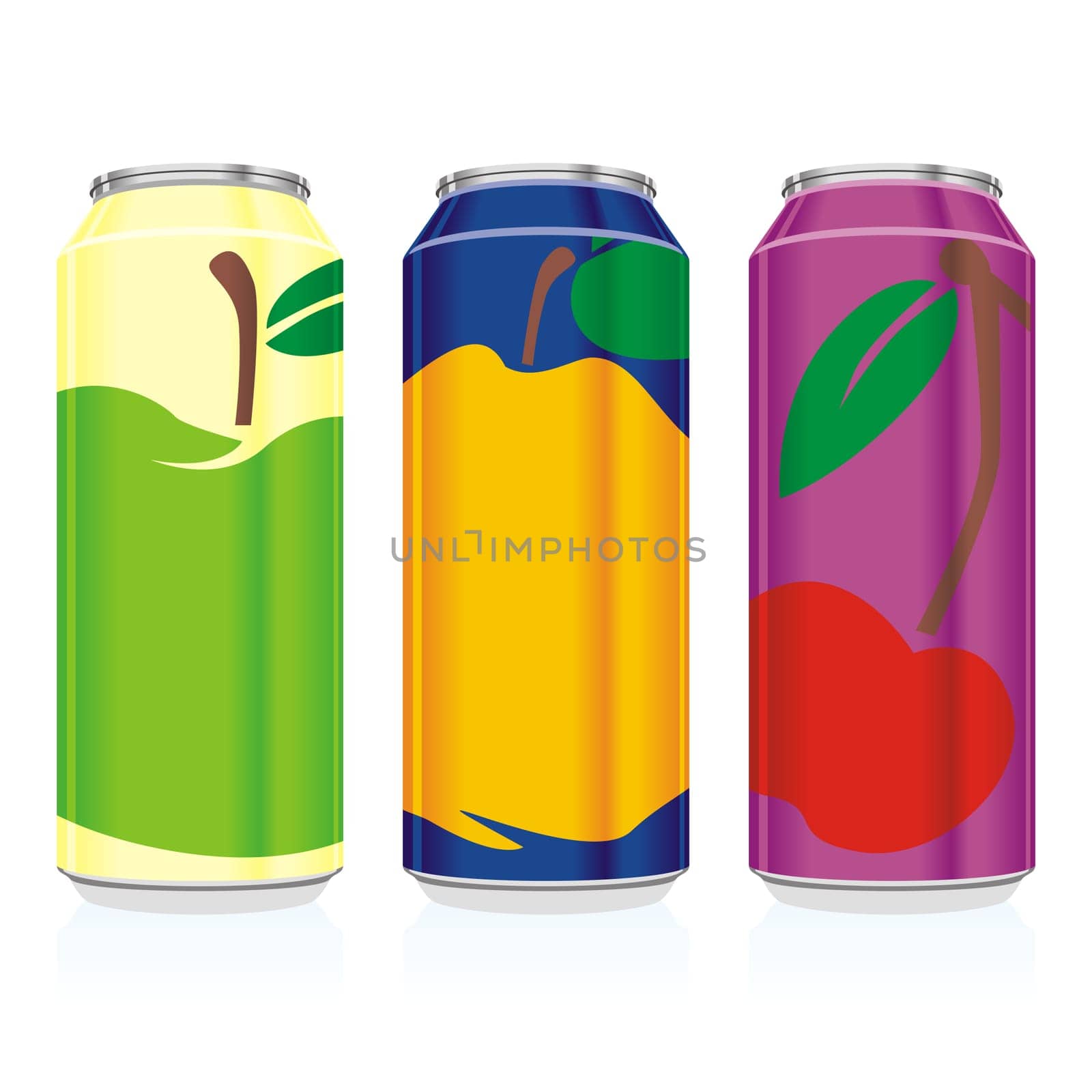 isolated juice cans