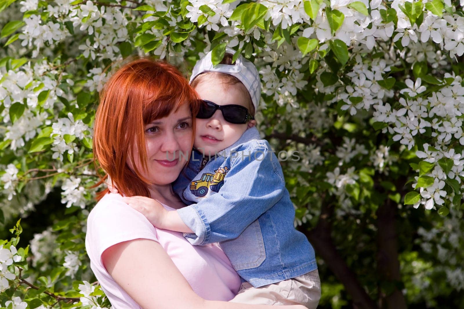 Family in a garden