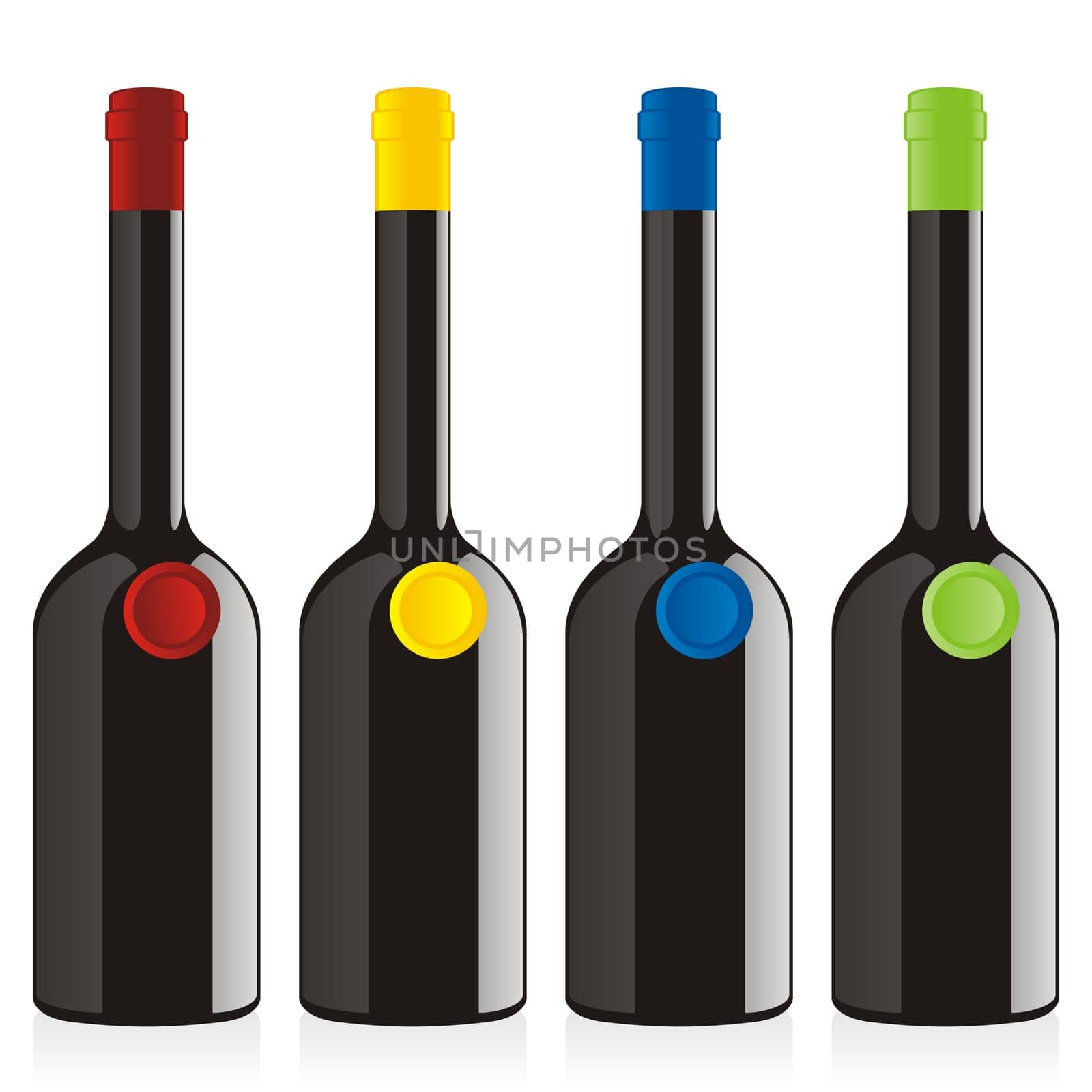 isolated balsamic vinegar bottles set