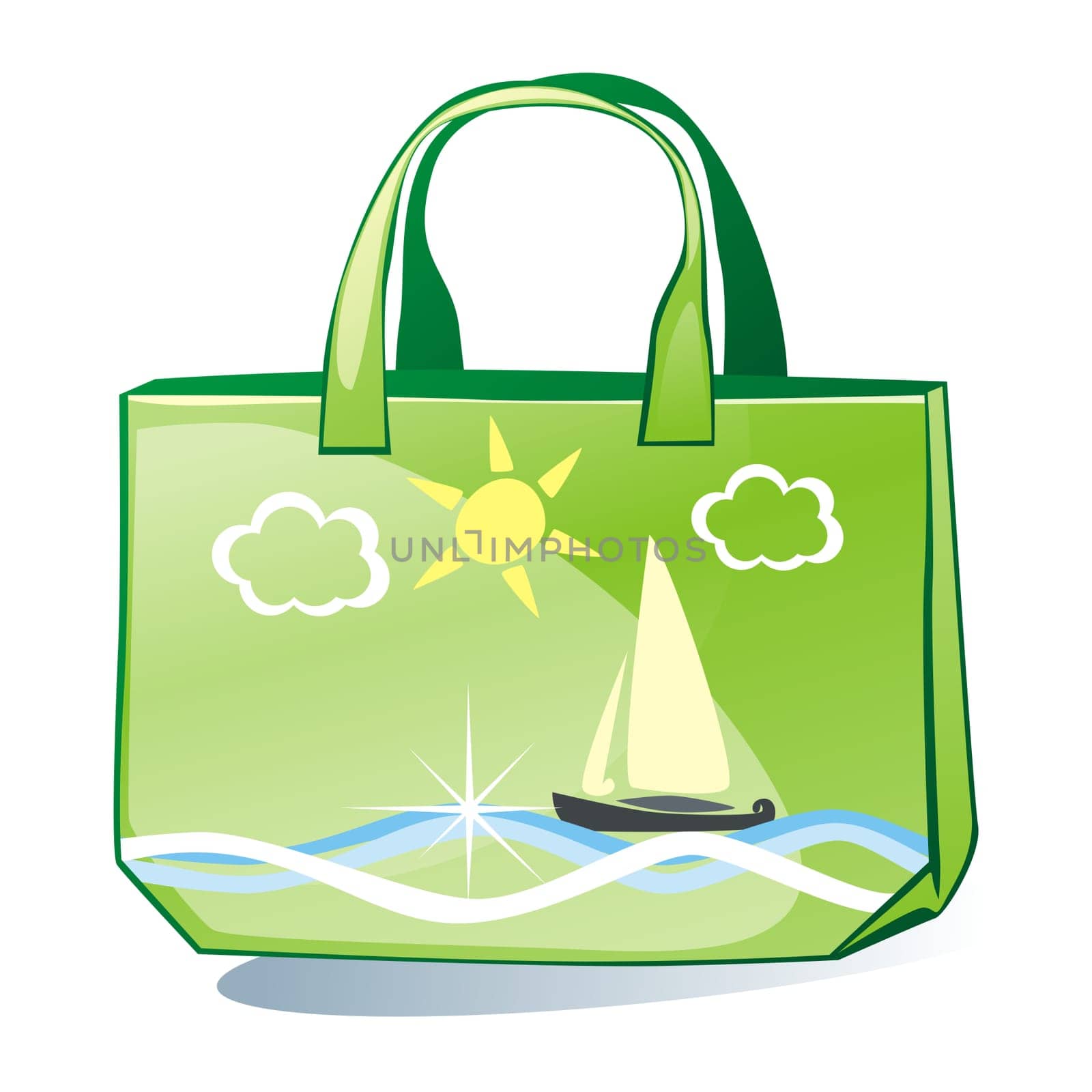 isolated colored bag