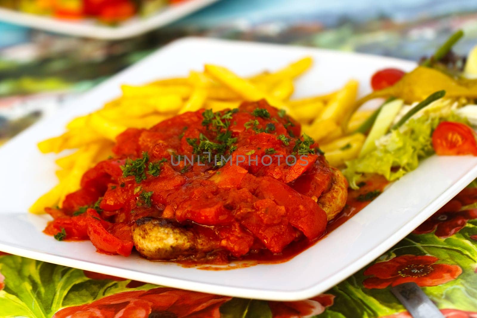 Schnitzel with grilled paprika,Hungarian