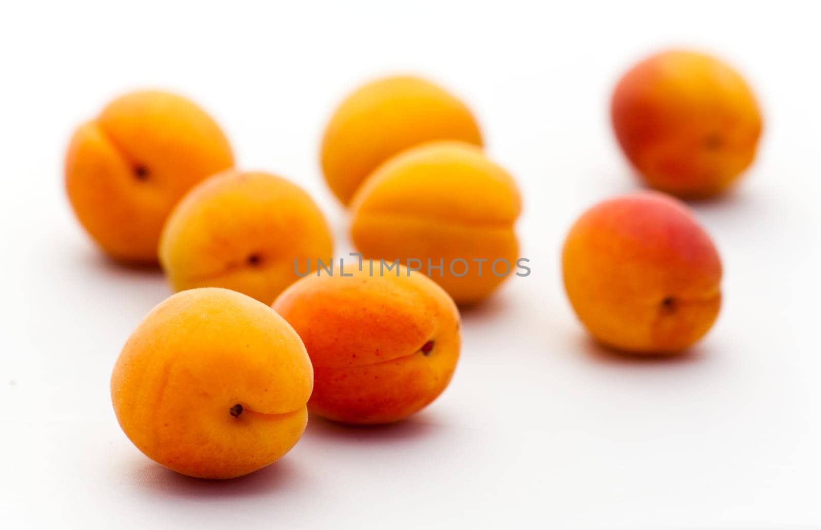 Apricots ,on white