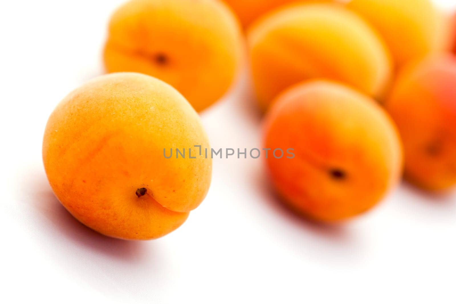 Apricots ,on white