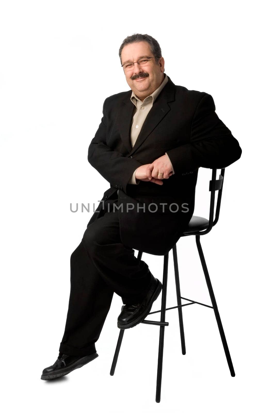 Mature Man on White Background
