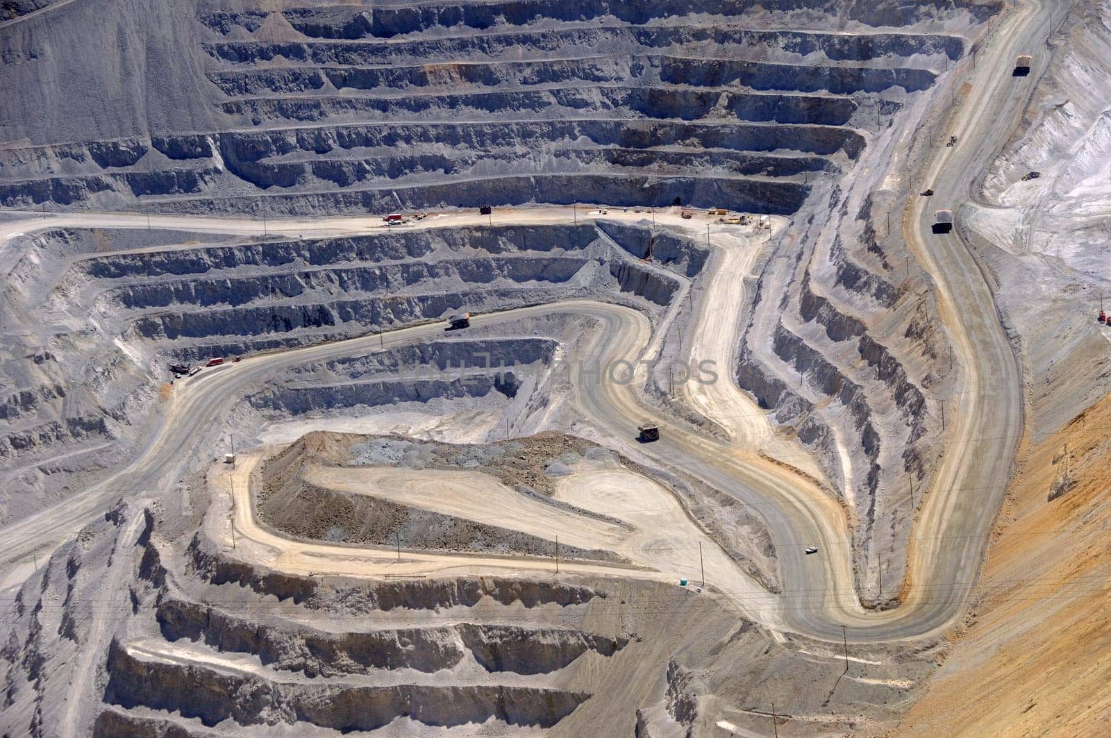 Close-up of Bingham Kennecott Copper Mine Open Pit Excavation