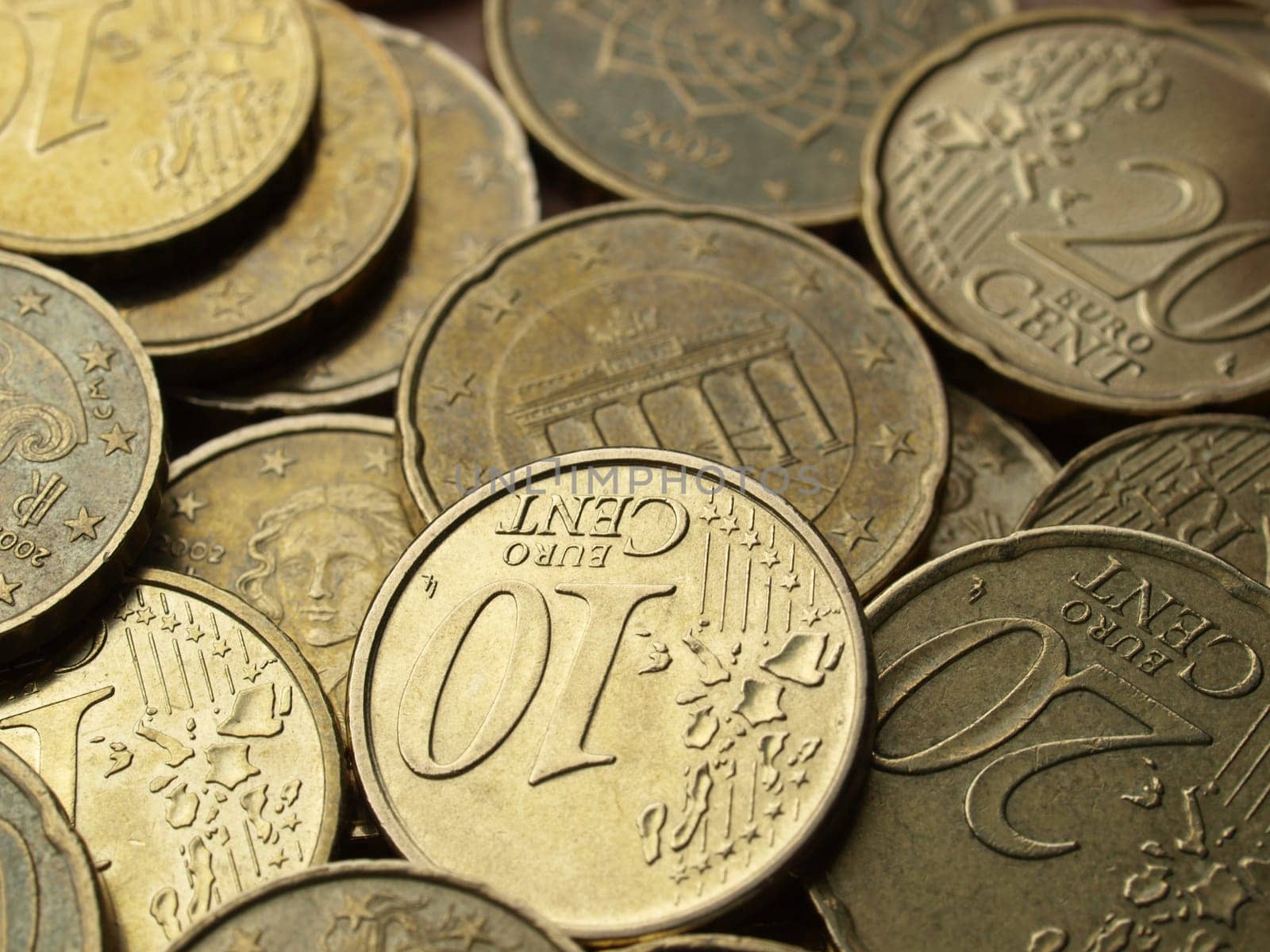 Euro coins background
