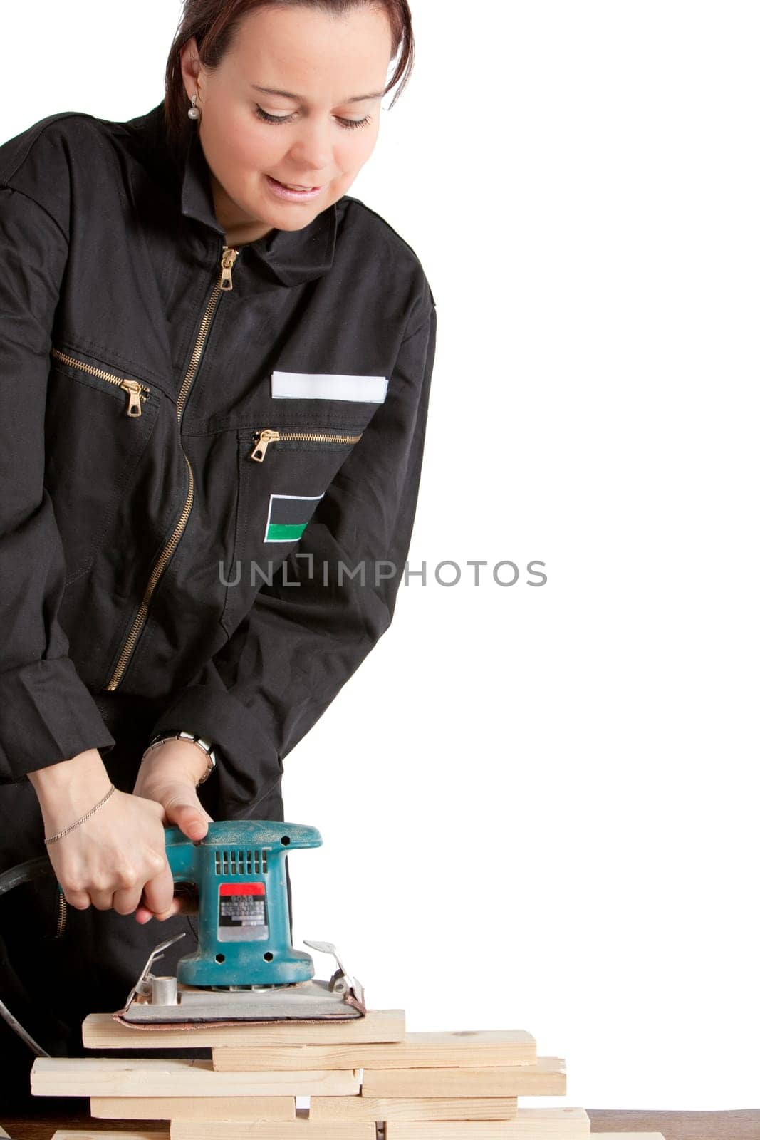 woman holding drill