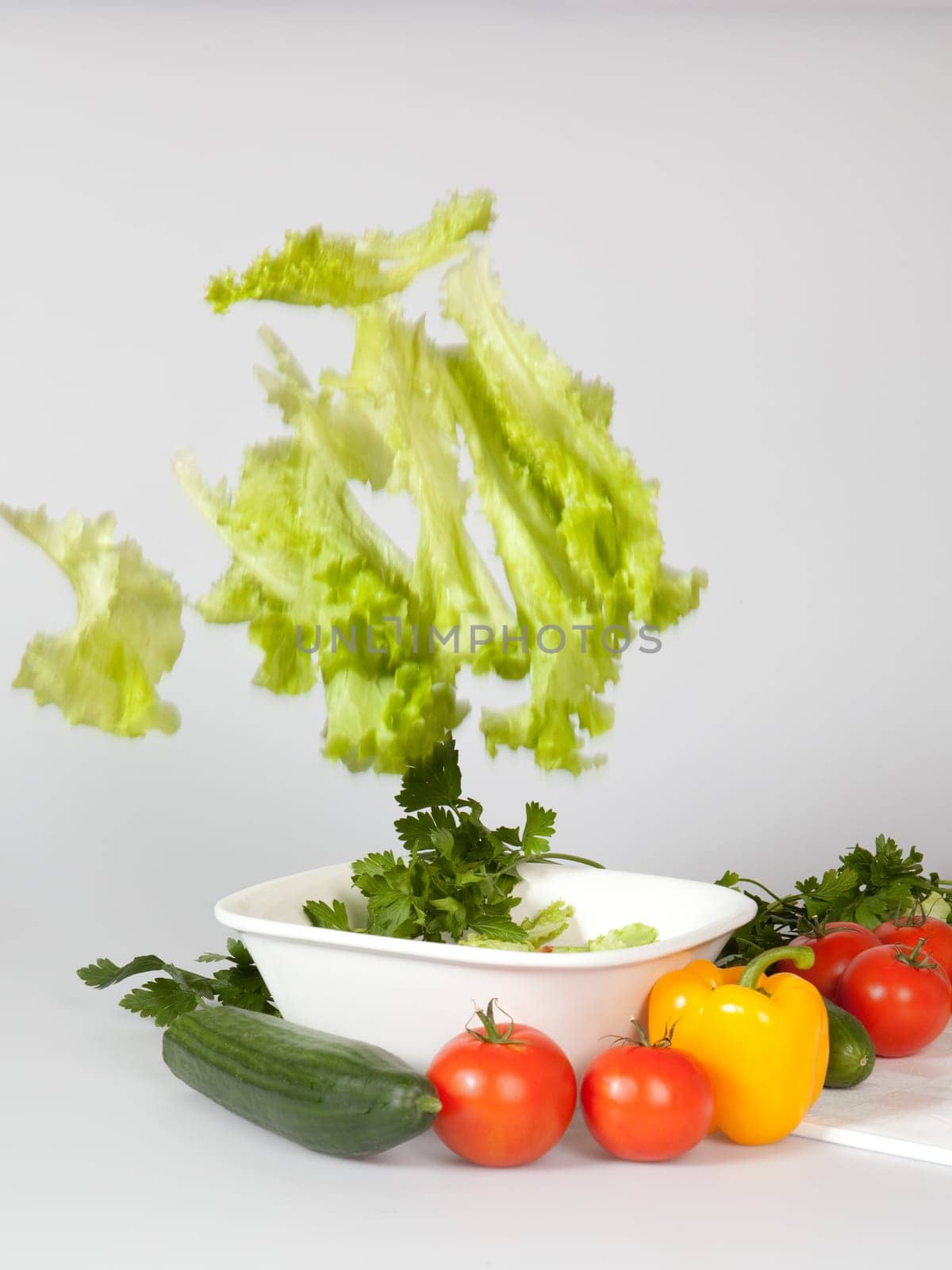preparing salad
