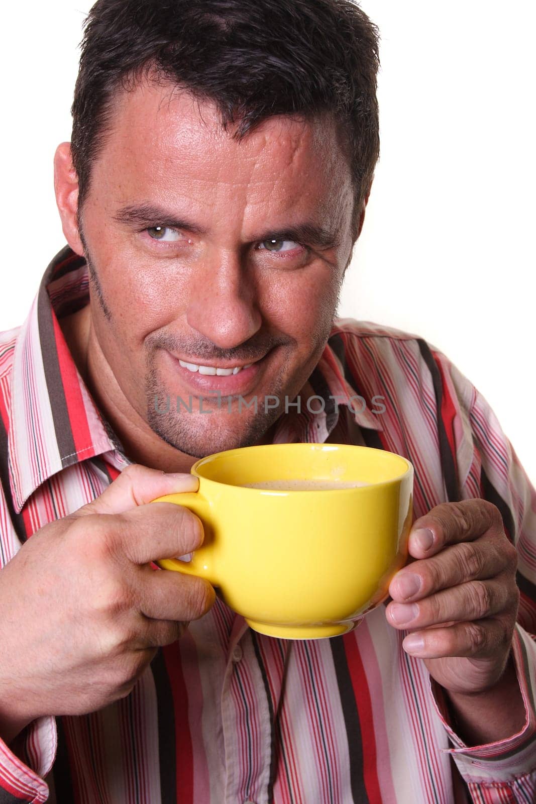 Man drinking coffee