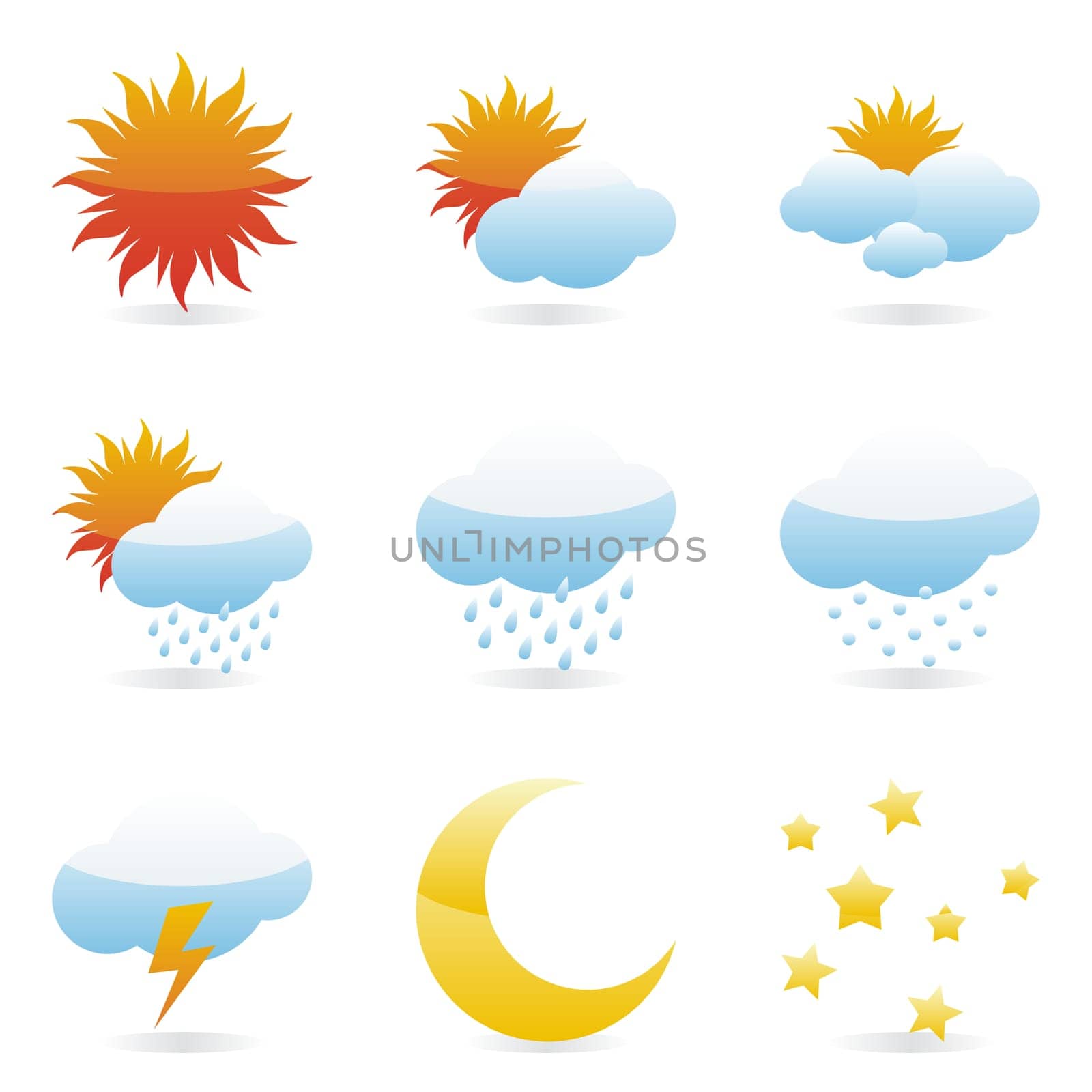 isolated weather icons