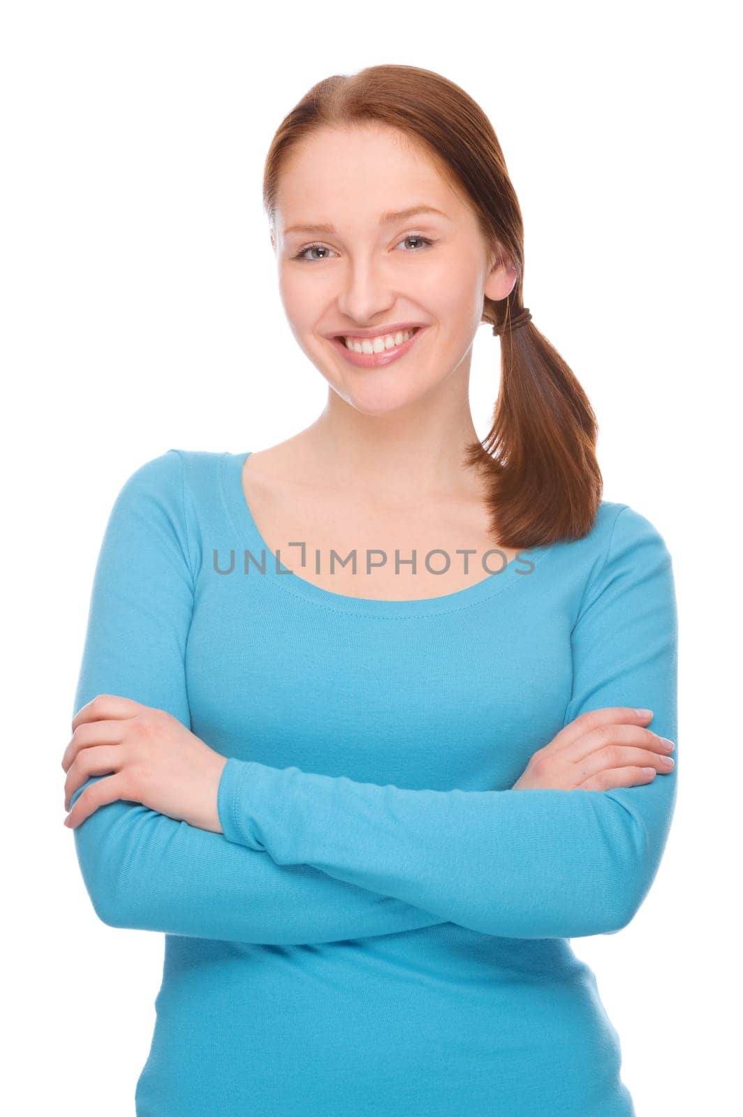 happy woman without isolated
