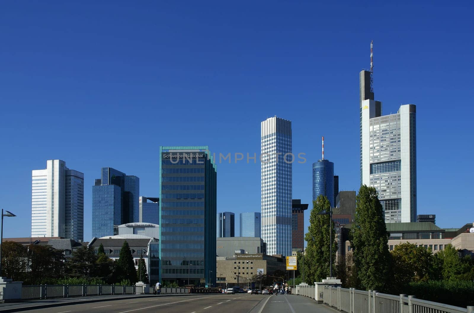 on Frankfurt's banking district