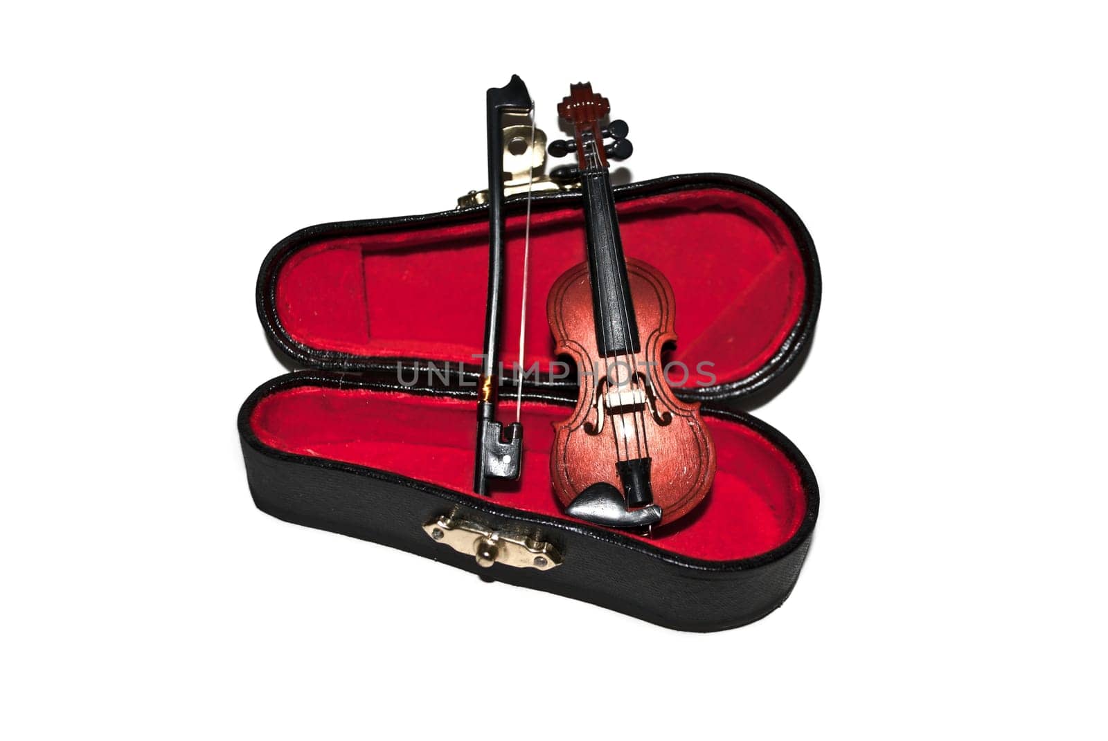 Case and violin, isolated on white
