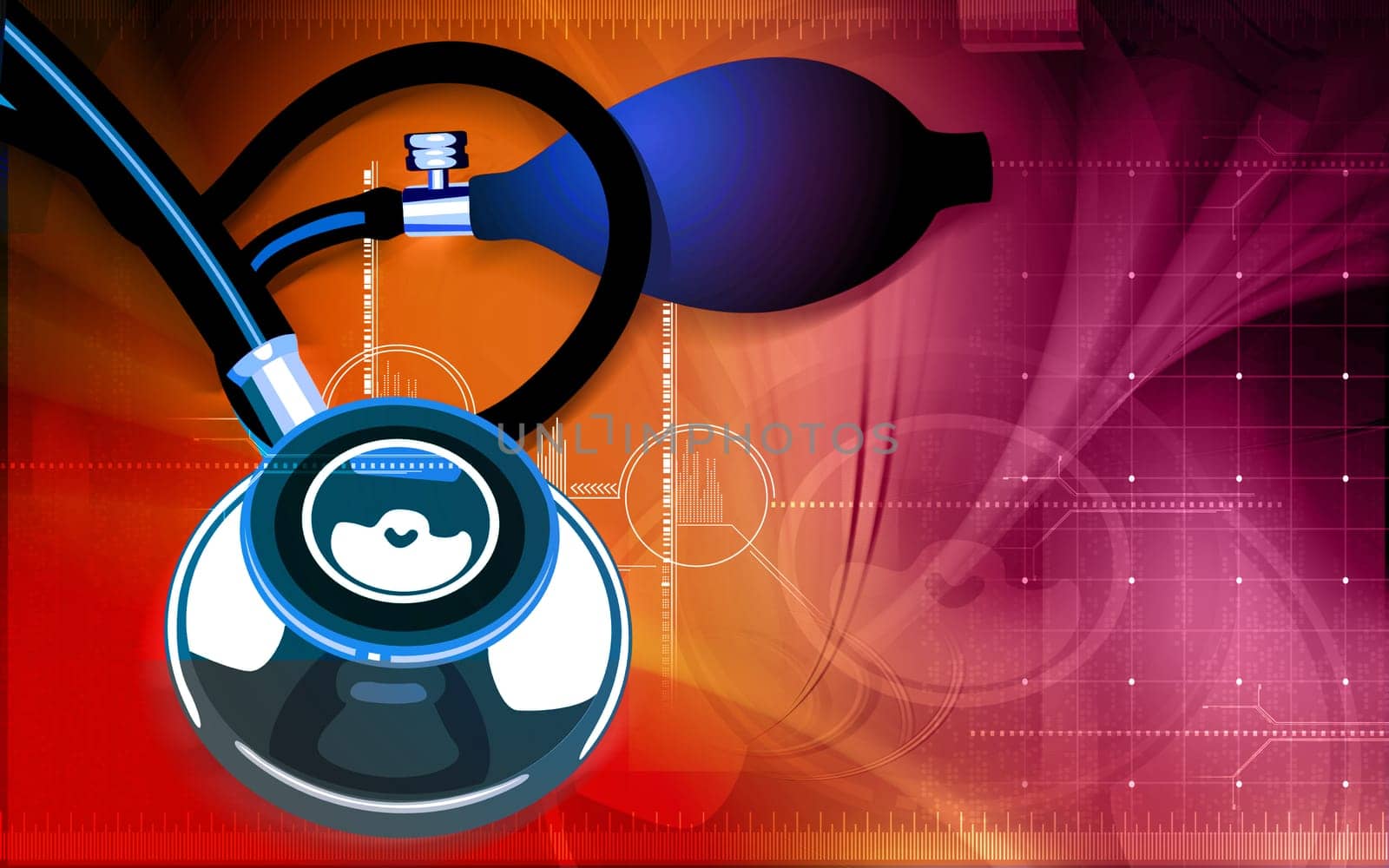 stethoscope in blue background