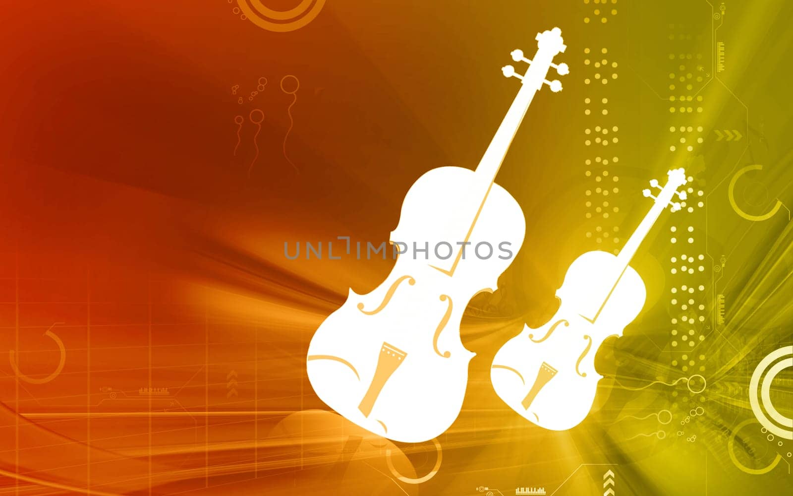 Illustration of a violin with music note