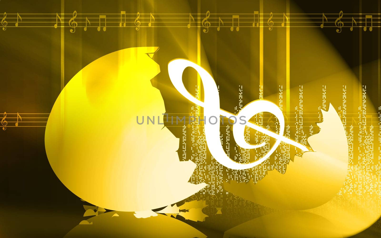 eggshell with music notes
