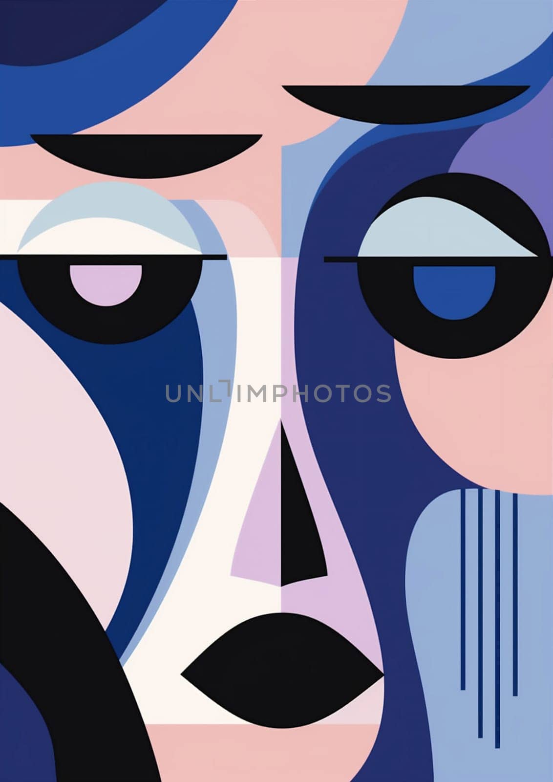 woman silhouette modern style fashion symbol cubist face competition cubism illustration line geometric isolated portrait abstract graphic poster print black facial. Generative AI.