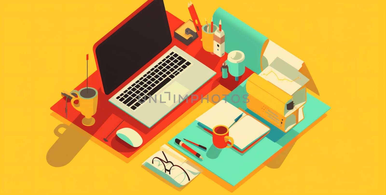 desktop web background design laptop computer blank colours technology gadget business. Generative AI. by Vichizh