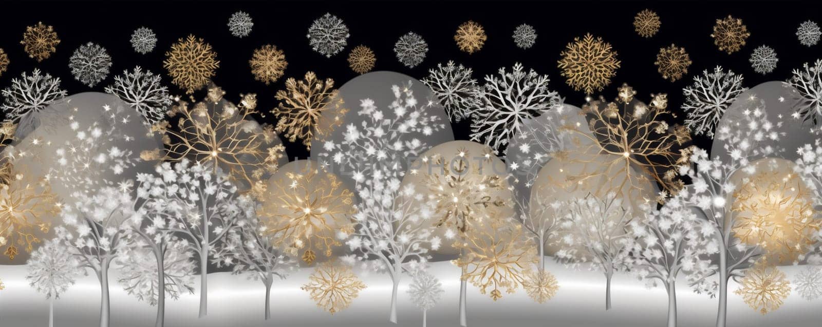 snow abstract white background winter christmas decoration snowflake holiday space gold. Generative AI. by Vichizh