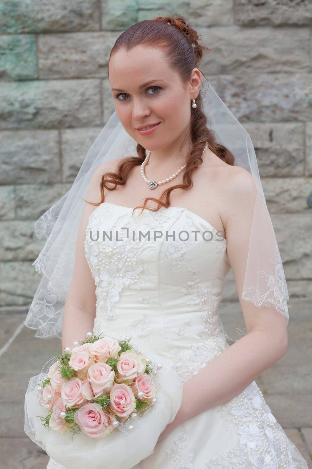 elegant bride with flowers