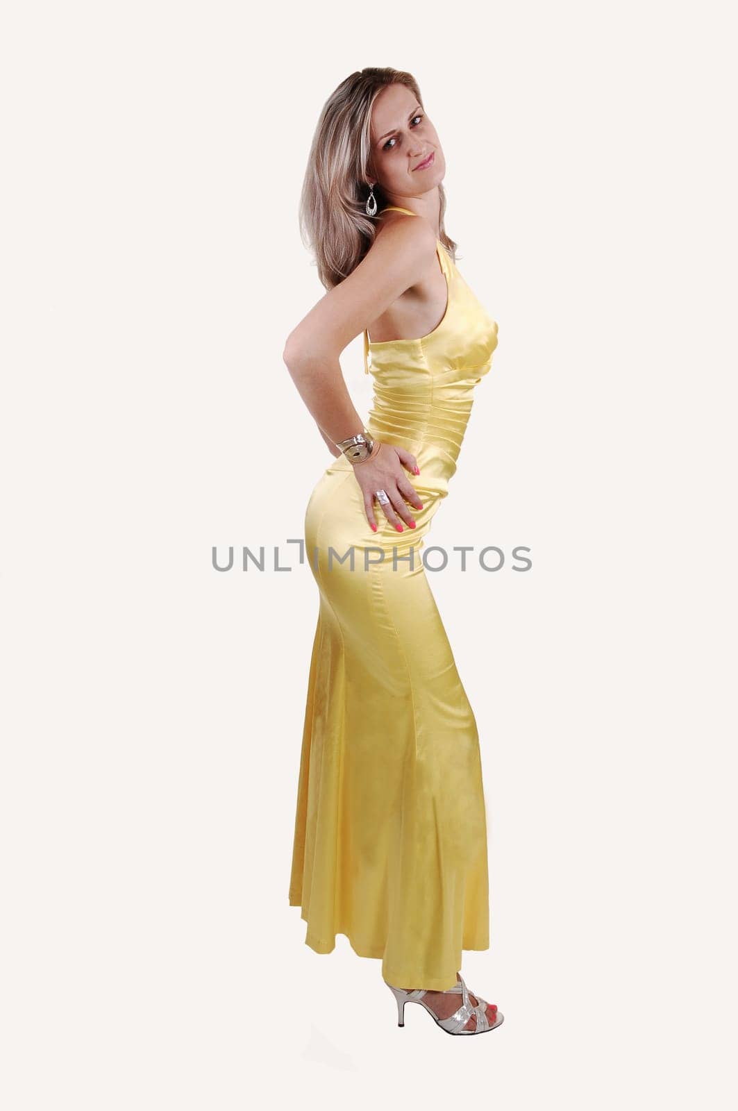 Beautiful girl in long dress.