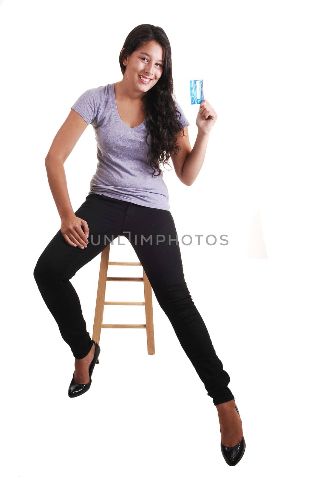 Pretty girl with credit card.