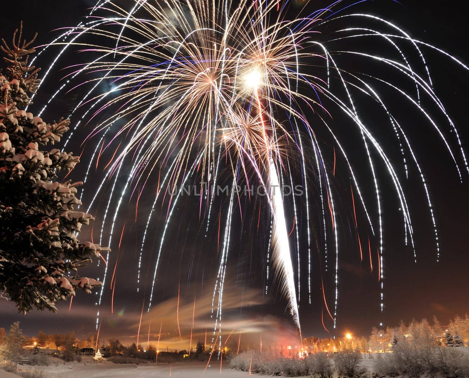 Arctic Solstice Fireworks