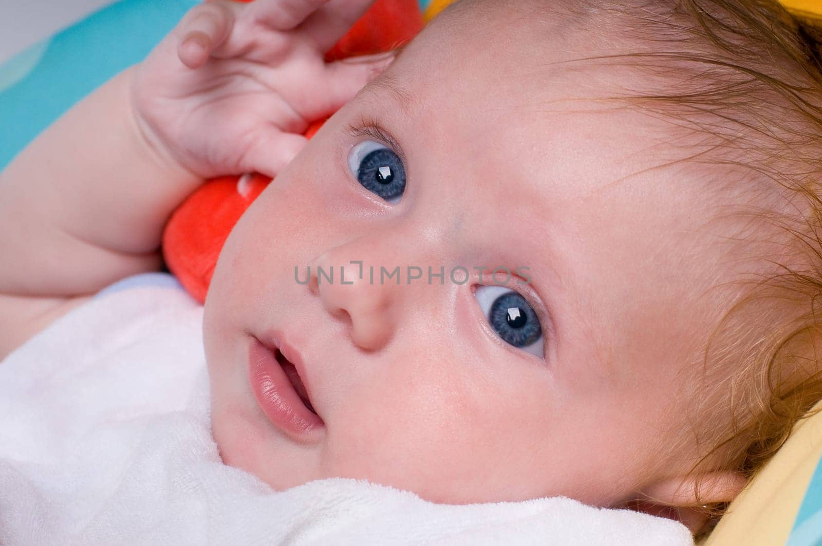 Baby girl with blue eyes