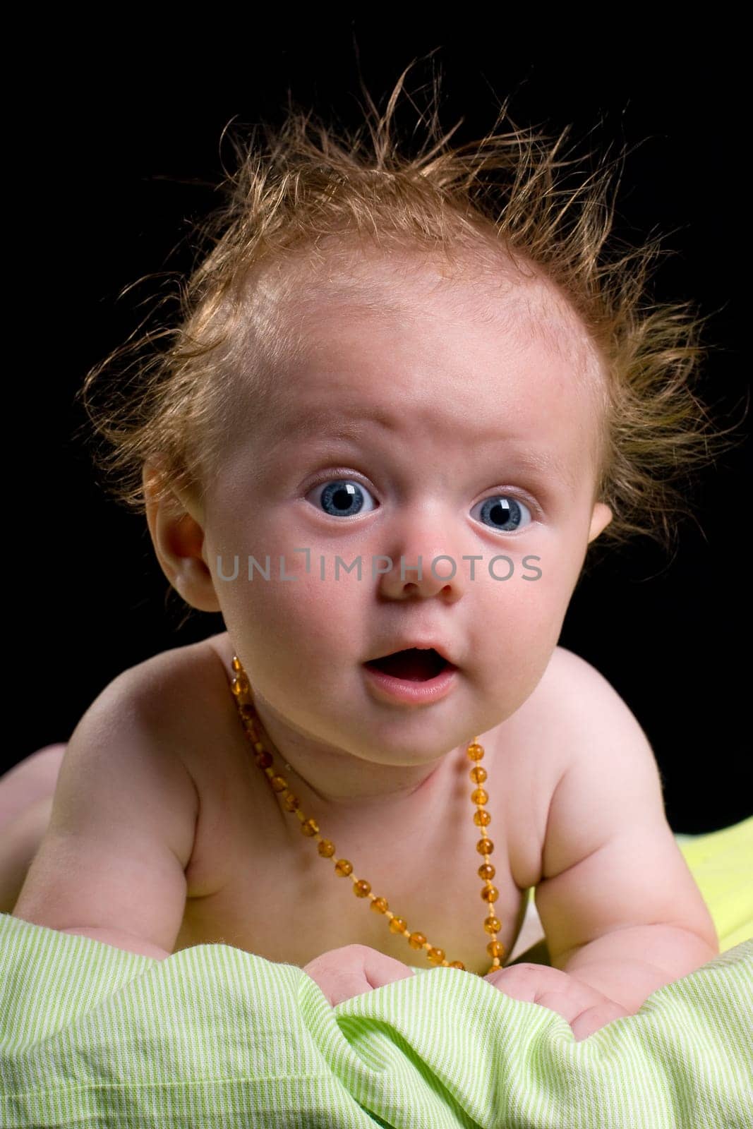 Baby girl with blue eyes